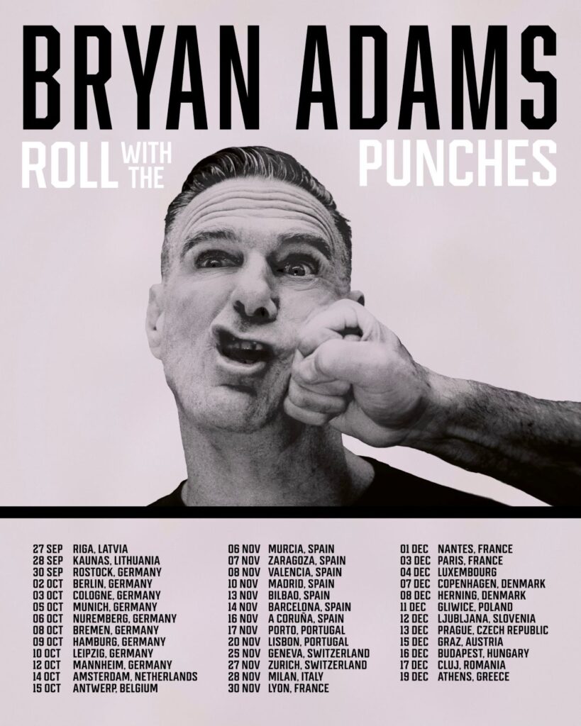 Bryan Adams 'Roll With The Punches' Europe Tour Poster
