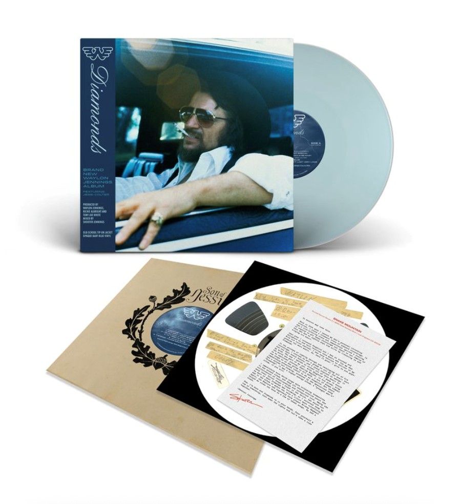Waylon Jennings 'Diamonds' Blue Vinyl Packshot