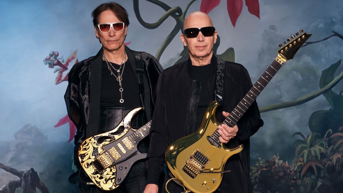 Steve Vai and Joe Satriani - Photo by Larry DiMarzio