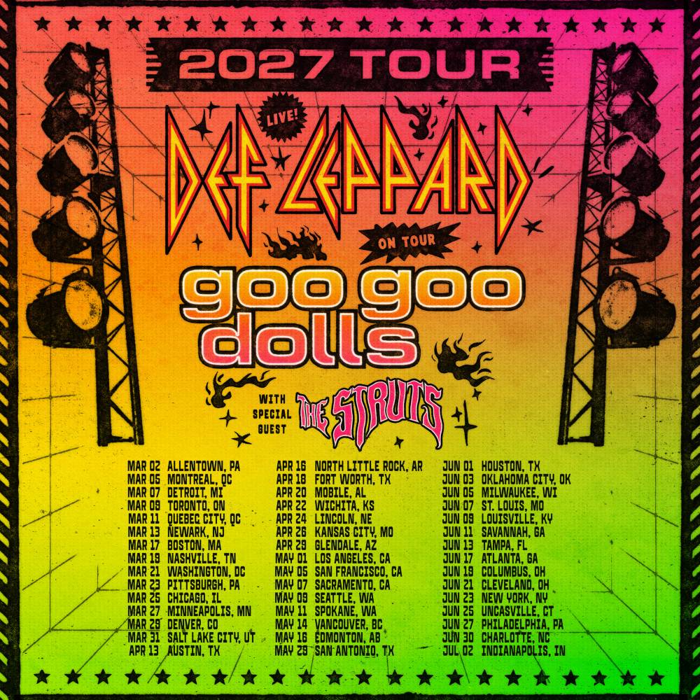 Def Leppard and Goo Goo Dolls 2027 Tour Poster