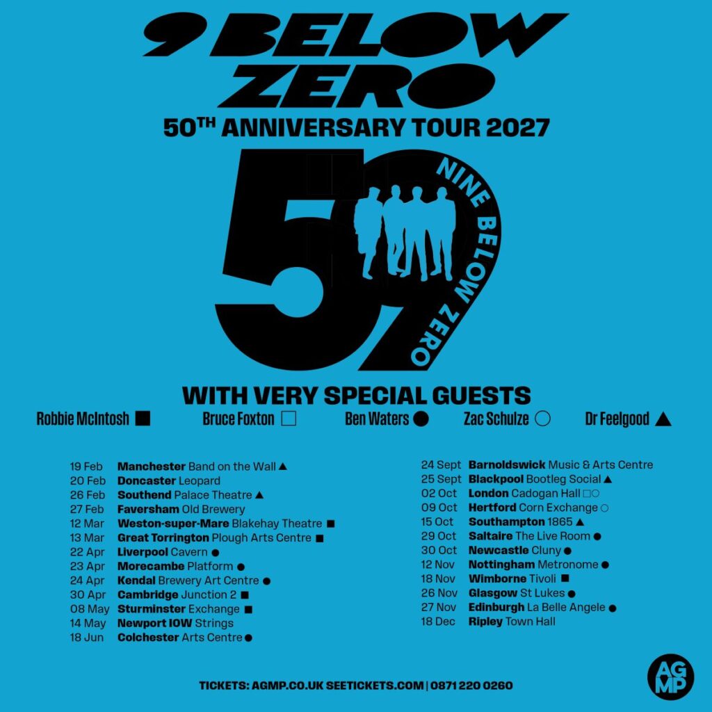 Nine Below Zero '59 Below Anniversary Tour Poster UK 2027