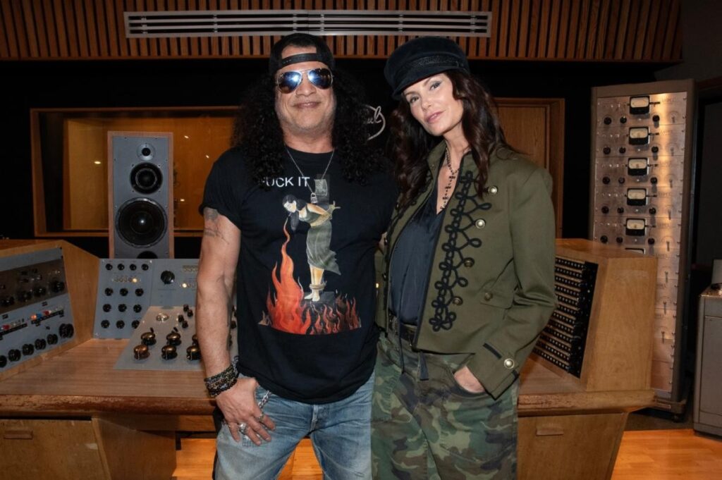 Slash and Meegan Hodges get a tour of the Les Paul Studio in Hollywood