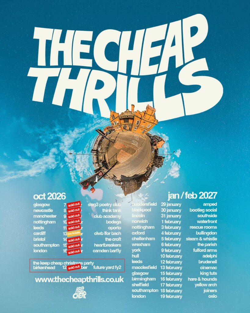 The Cheap Thrills Oct 2026 and Feb 2027 Tour Poster